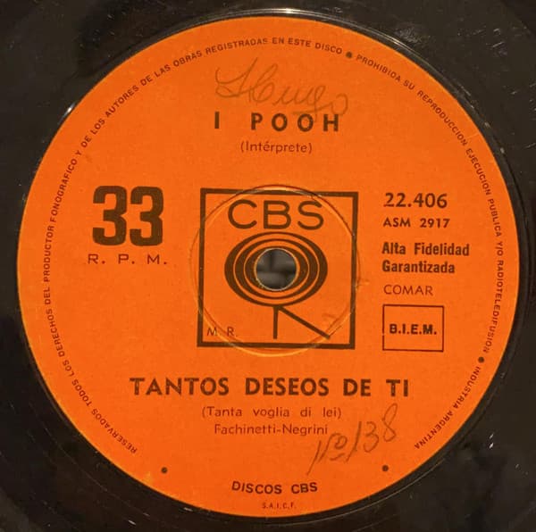 Pooh — Tantos Deseos De Ti / Todo A Las Tres