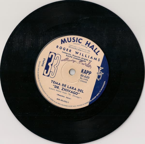 Roger Williams — Tema De Lara Del "Dr. Zhivago" / Te Recordare