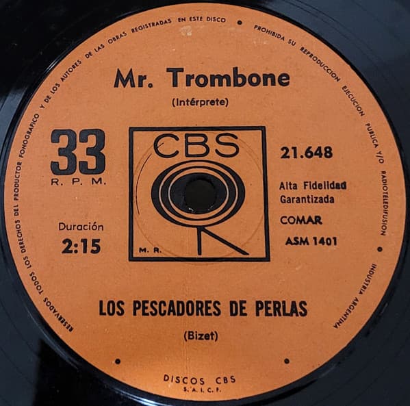 Mr. Trombone — Los Pescadores De Perlas / El Padrino