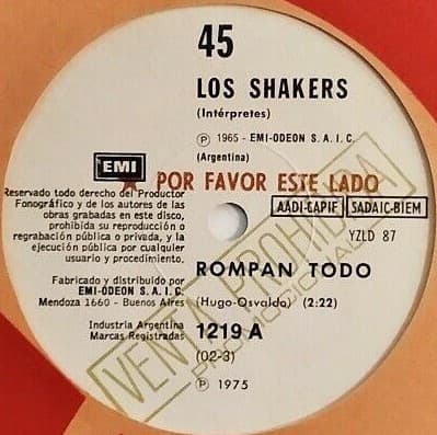 Los Shakers — Rompan Todo / Nunca Nunca