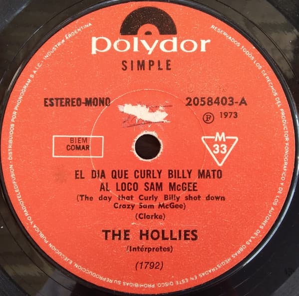 The Hollies — El Día Que Curly Billy Mató Al Loco Sam McGee