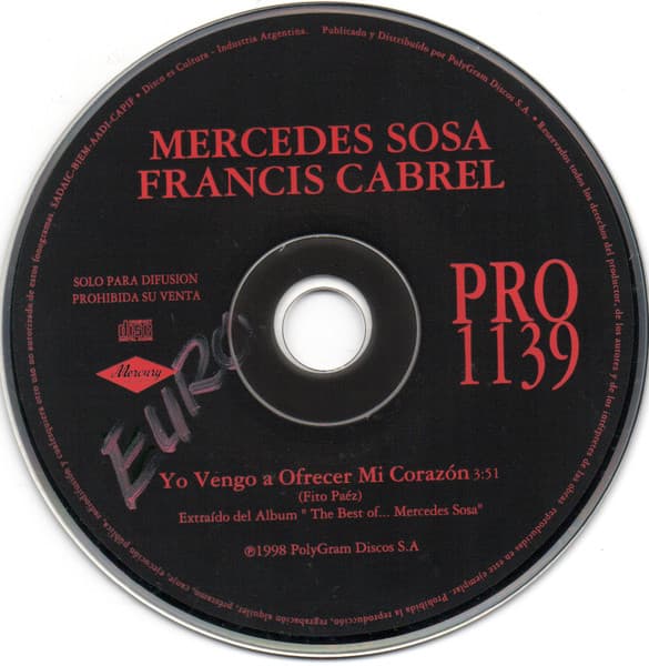 Mercedes Sosa & Francis Cabrel — Yo Vengo A Ofrecer Mi Corazón