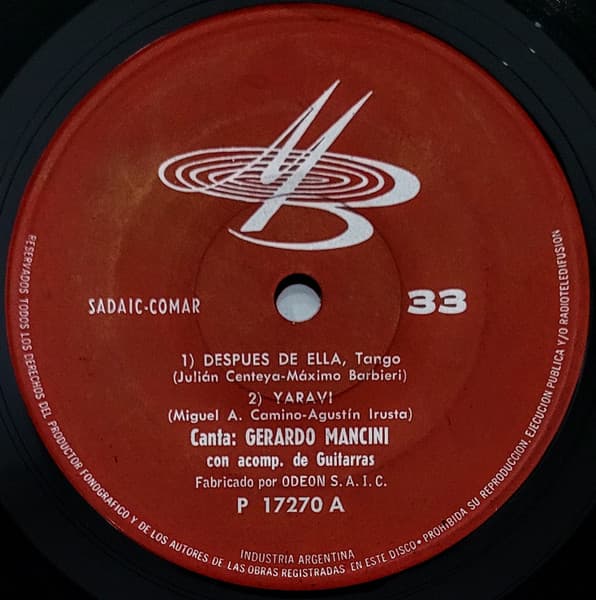 Gerardo Mancini — Despues De Ella / Yaravi / Vamos Cadenero / Agreste