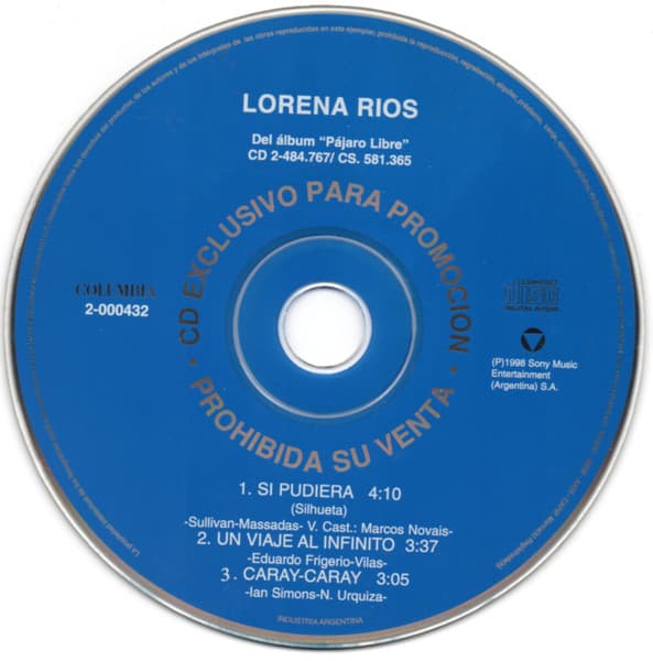 Lorena Rios — Si Pudiera / Un Viaje Al Infinito / Caray-Caray