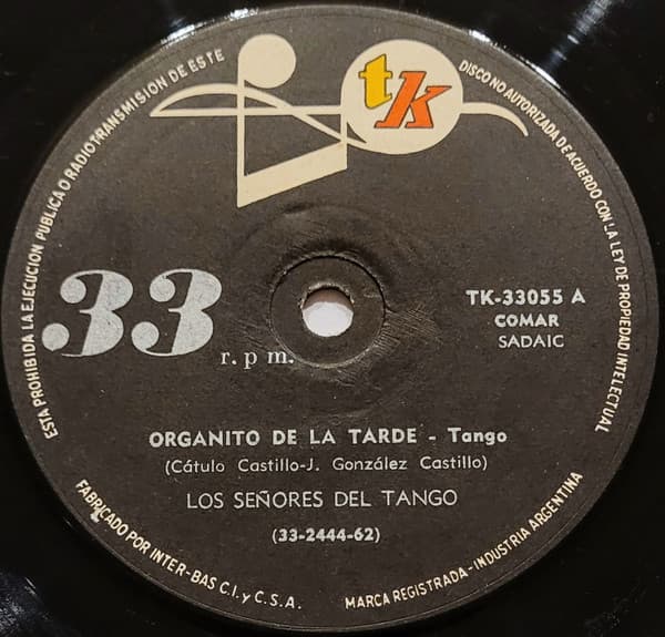Los Señores Del Tango — Organito De La Tarde / El Amanecer