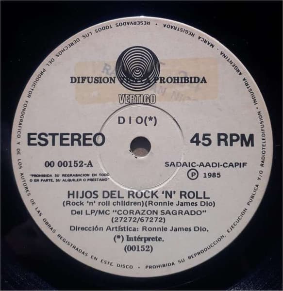 Dio — Hacemos Rock / Hijos Del Rock 'N' Roll