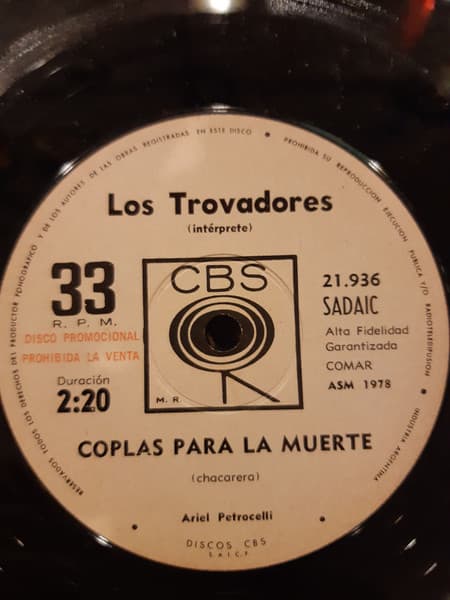 Los Trovadores — Coplas Para La Muerte / Corazón De Curupi