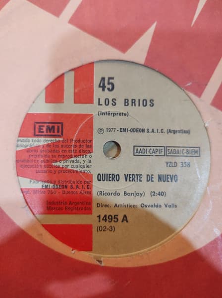 Los Brios — Quiero Verte De Nuevo / Sabor a Nada