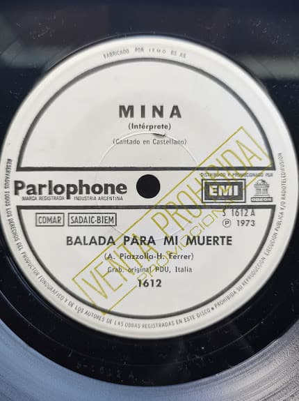 Mina — Balada Para Mi Muerte / Amor Mío - Cantado En Castellano