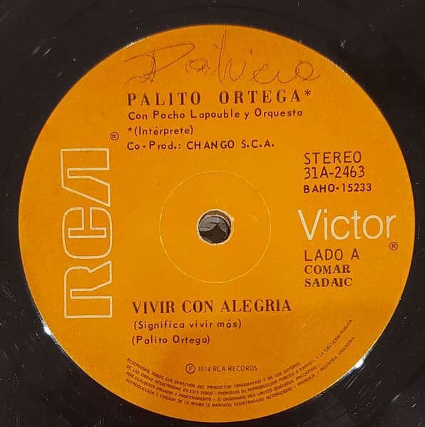 Palito Ortega & Pocho Lapouble Y Orquesta — Vivir Con alegria (Significa Vivir Mas) / Habia una Vez Una Niña