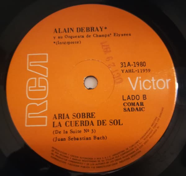 Alain Debray Y Su Orquesta De Champs Elysees — Polonaise "Heroica" / Ária Sobre A Corda De Sol