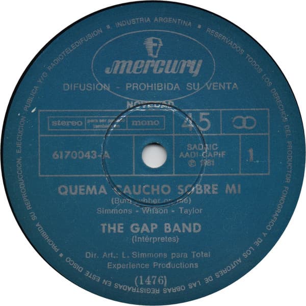 The Gap Band — Quema Caucho Sobre Mi = Burn Rubber On Me / Baby Baba Boogie
