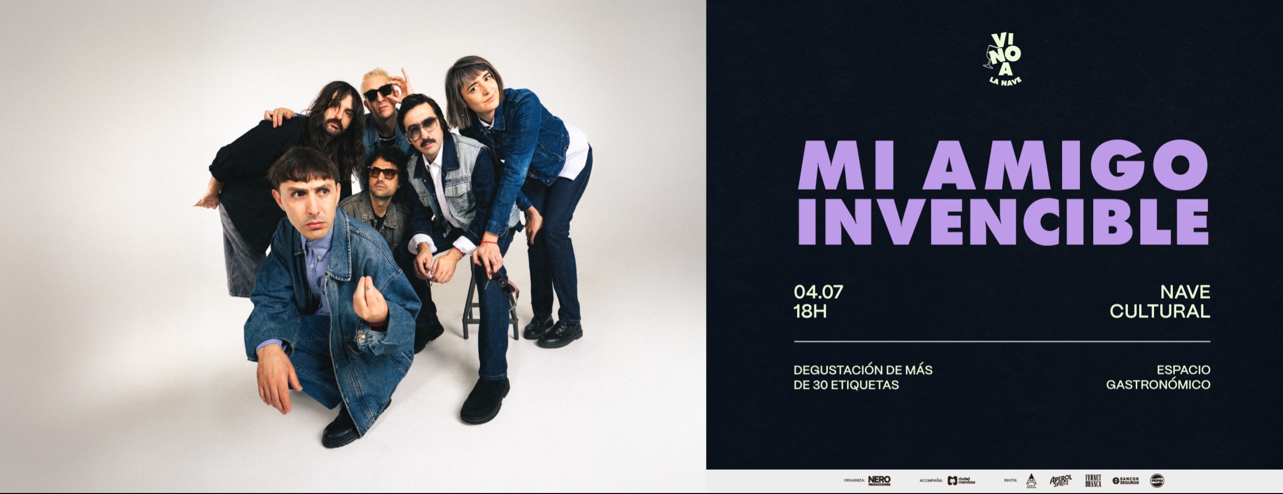 VINO A LA NAVE - MI AMIGO INVENCIBLE - SABADO 4 DE JULIO, MENDOZA.